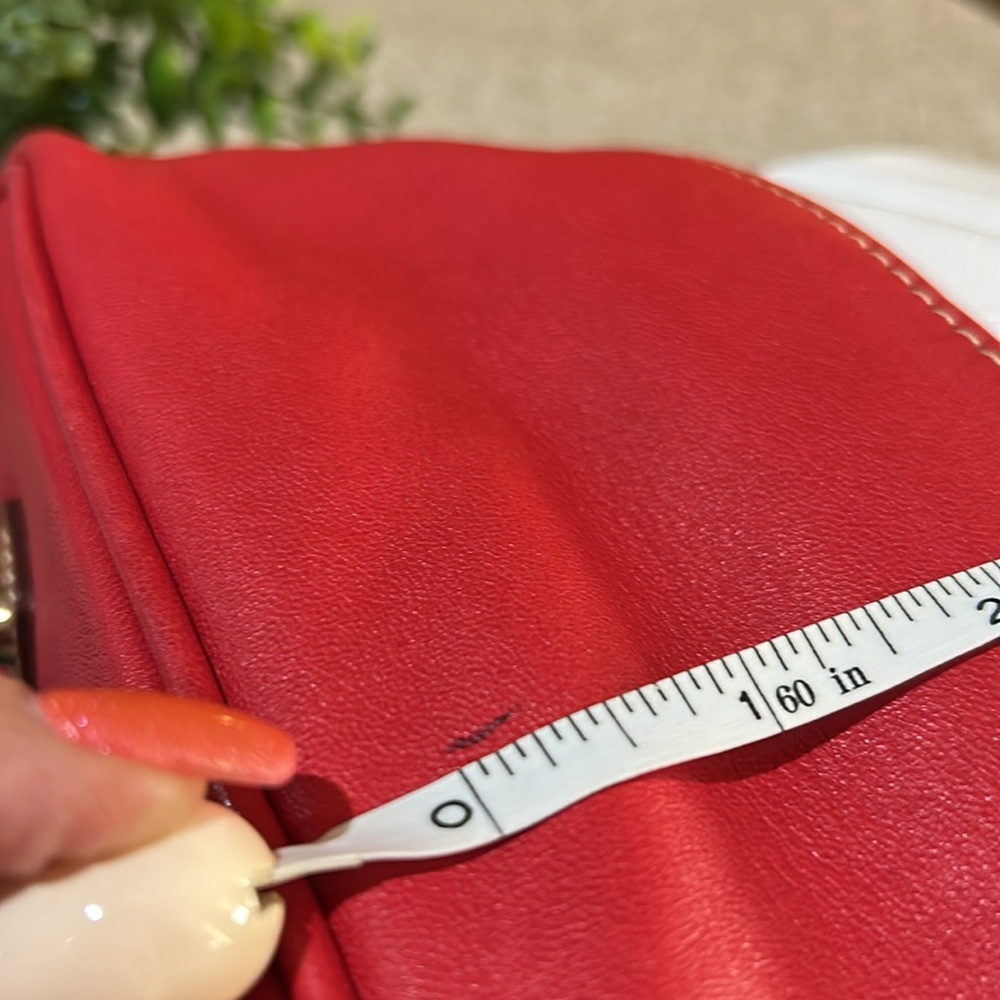 Dooney & Bourke O-ring Red & White Leather Big Shopper Tote - Picture 7 of 16
